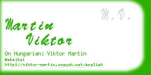 martin viktor business card